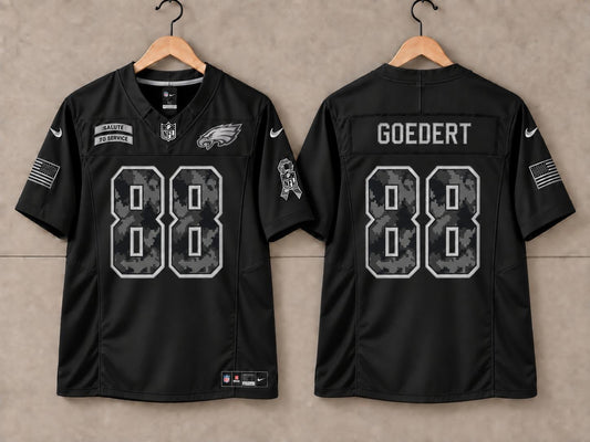 PHILADELPHIA EAGLES DALLAS GOEDERT SALUTE TO SERVICE BLACK JERSEY