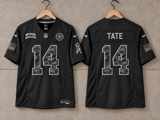 TENNESSEE TITANS CARNELL TATE BLACK SALUTE TO SERVICE JERSEY