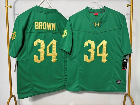 NOTRE DAME FIGHTING IRISH LEONARD MOORE ROYAL GREEN JERSEY