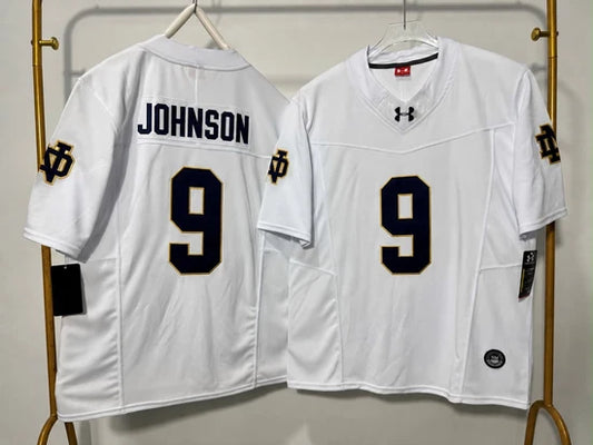 NOTRE DAME FIGHTING IRISH BRAUNTAE JOHNSON WHITE JERSEY