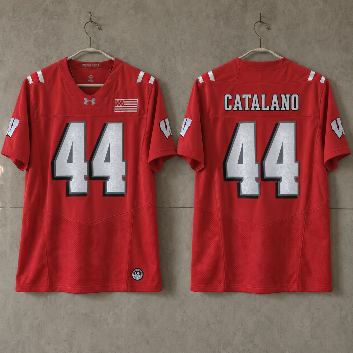 WISCONSIN BADGERS COOPER CATALANO RED JERSEY