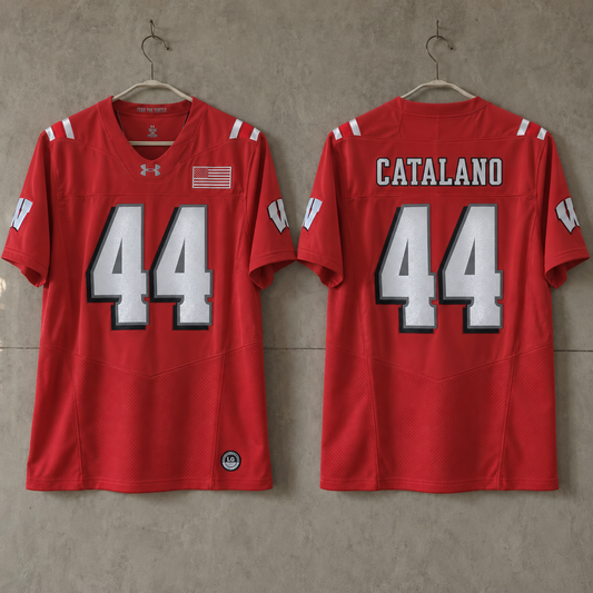 WISCONSIN BADGERS COOPER CATALANO RED JERSEY