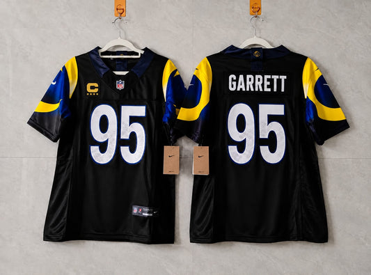 LOS ANGELES RAMS MYLES GARRETT BLACK CAPTAIN JERSEY