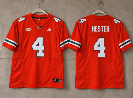 MIAMI HURRICANES DEVIN HESTER ORANGE JERSEY