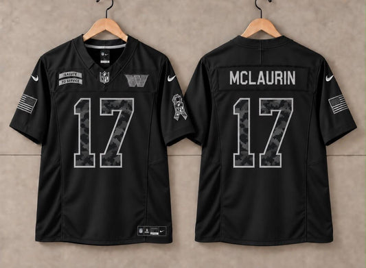 WASHINGTON COMMANDERS TERRY MCLAURIN SALUTE TO SERVICE BLACK JERSEY