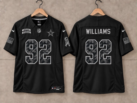 DALLAS COWBOYS QUINNEN WILLIAMS BLACK SALUTE TO SERVICE JERSEY