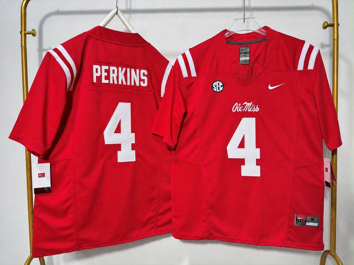 OLE MISS REBELS SUNTARINE PERKINS RED JERSEY