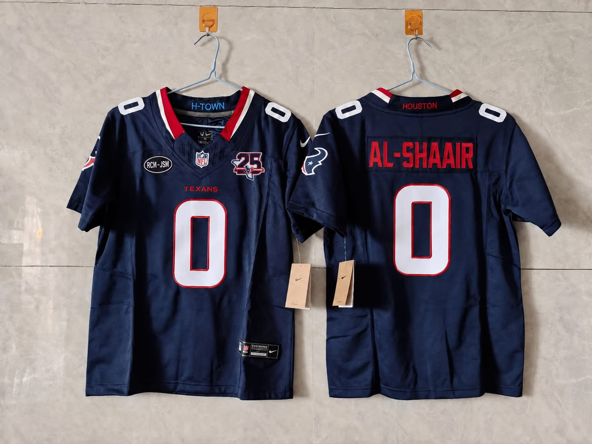 HOUSTON TEXANS AZEEZ AL-SHAAIR BLUE 25 YEAR ANNIVERSARY JERSEY