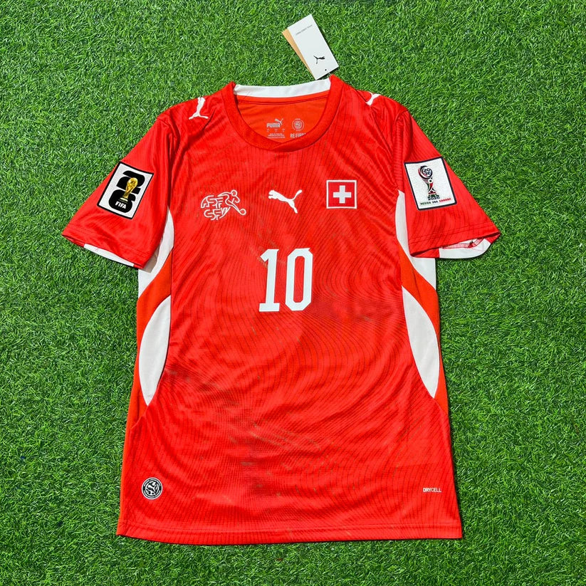 2026 WORLD CUP GRANIT XHAKA TEAM SWITZERLAND RED JERSEY