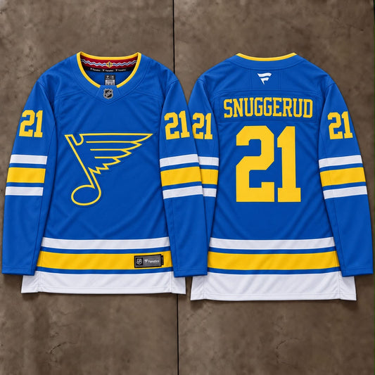 ST. LOUIS BLUES JIMMY SNUGGERUD BLUE JERSEY