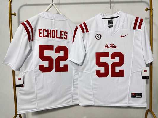 OLE MISS REBELS WILL ECHOLES WHITE JERSEY
