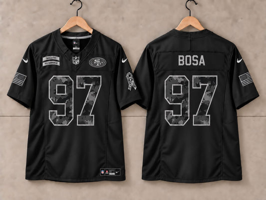SAN FRANCISCO 49ERS NICK BOSA BLACK SALUTE TO SERVICE JERSEY