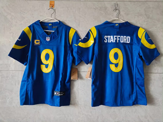 LOS ANGELES RAMS MATTHEW STAFFORD BLUE CAPTAIN JERSEY