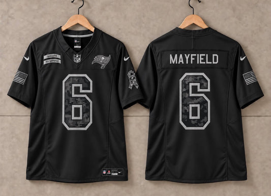 TAMPA BAY BUCCANEERS BAKER MAYFIELD BLACK SALUTE TO SERVICE JERSEY ￼