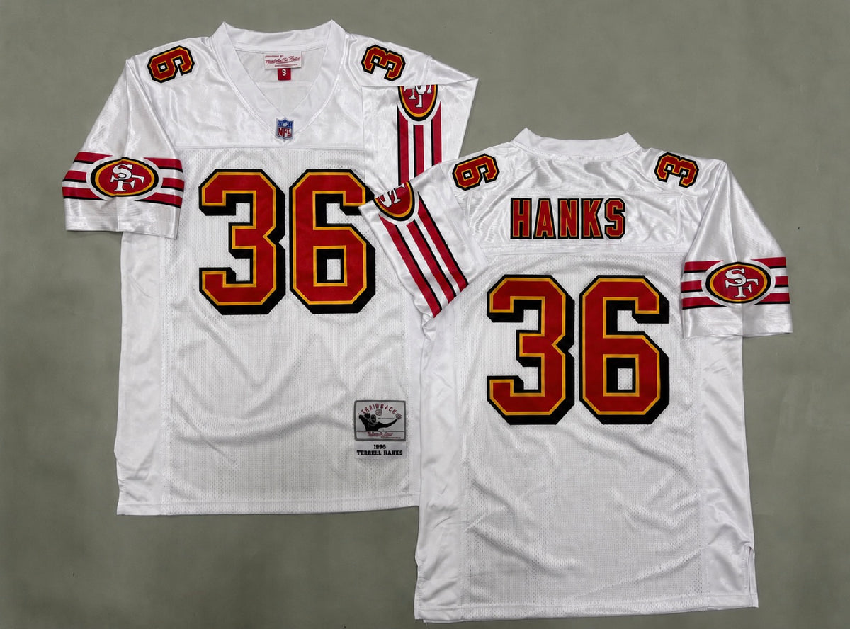 SAN FRANCISCO 49ERS MERTON HANKS WHITE VINTAGE JERSEY