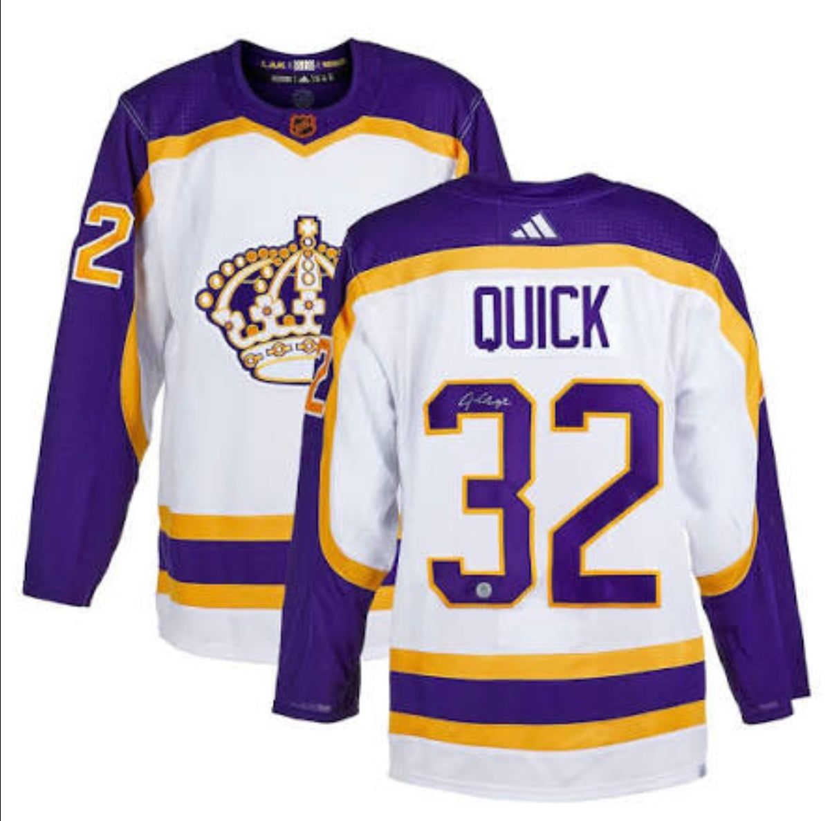 LA KINGS QUICK WHITE AND PURPLE JERSEY
