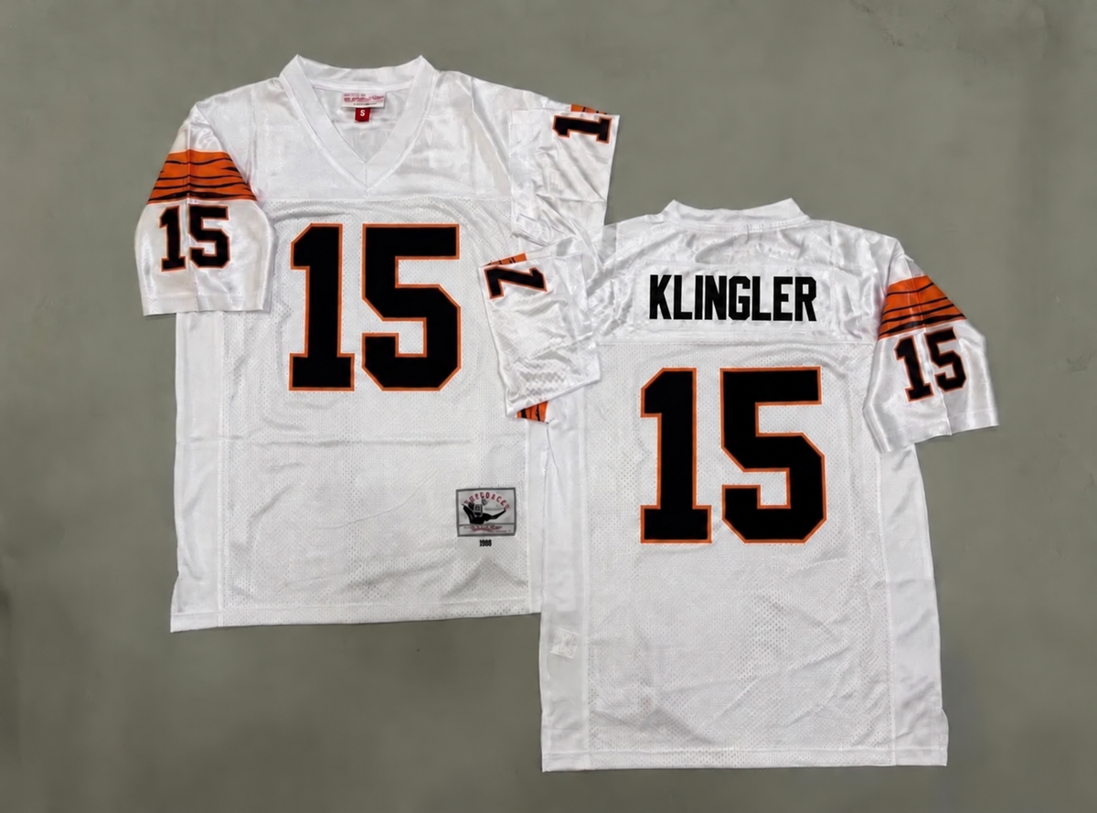 CINCINNATI BENGALS DAVID KLINGLER WHITE JERSEY