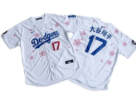 Los Angeles Dodgers Shohei Ohtani Rose Japanese blossom jersey white