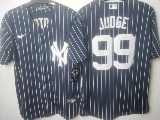 New York Yankees Aaron Judge Blue Pinstrip Jersey