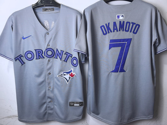Toronto Blue Jays Kazuma Okamoto Grey Jersey