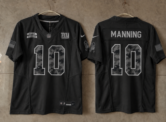 NEW YORK GIANTS ELI MANNING BLACK SALUTE TO SERVICE JERSEY