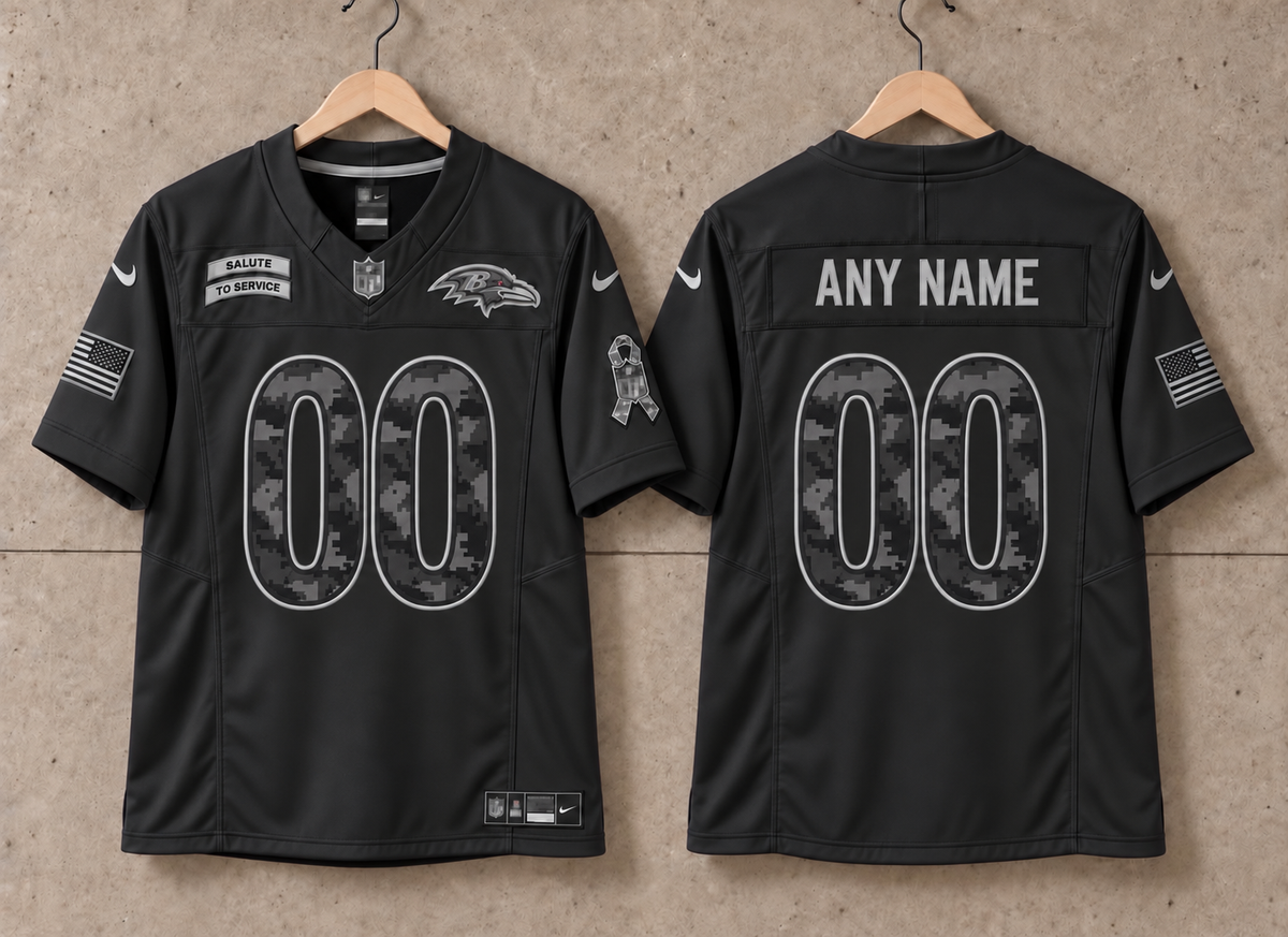 BALTIMORE RAVENS SALUTE SERVICE CUSTOM JERSEY ￼