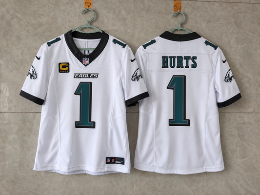 PHILADELPHIA EAGLES JALEN HURTS CAPTAIN WHITE JERSEY
