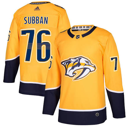 NASHVILLE PREDATORS SUBBAN YELLOW JERSEY