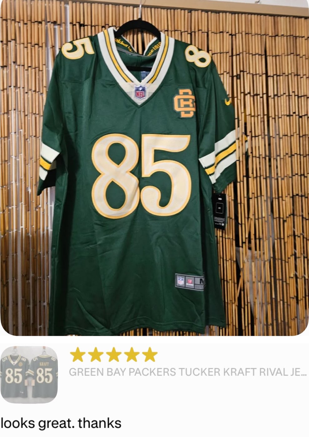Photo sent by a Cruxchristi customer after their jersey arrived