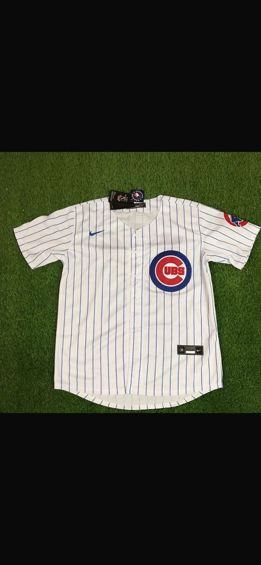 Alex Bregman White Pinstripe Chicago Cubs Jersey