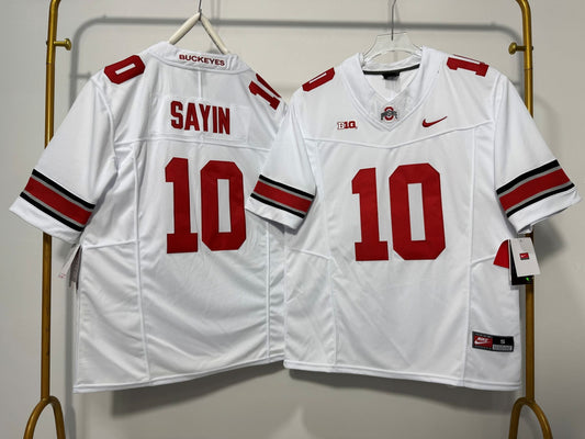 OHIO STATE BUCKEYES JULIAN SAYIN WHITE JERSEY