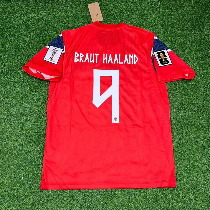2026 WORLD CUP ERLING HAALAND TEAM NORWAY RED JERSEY
