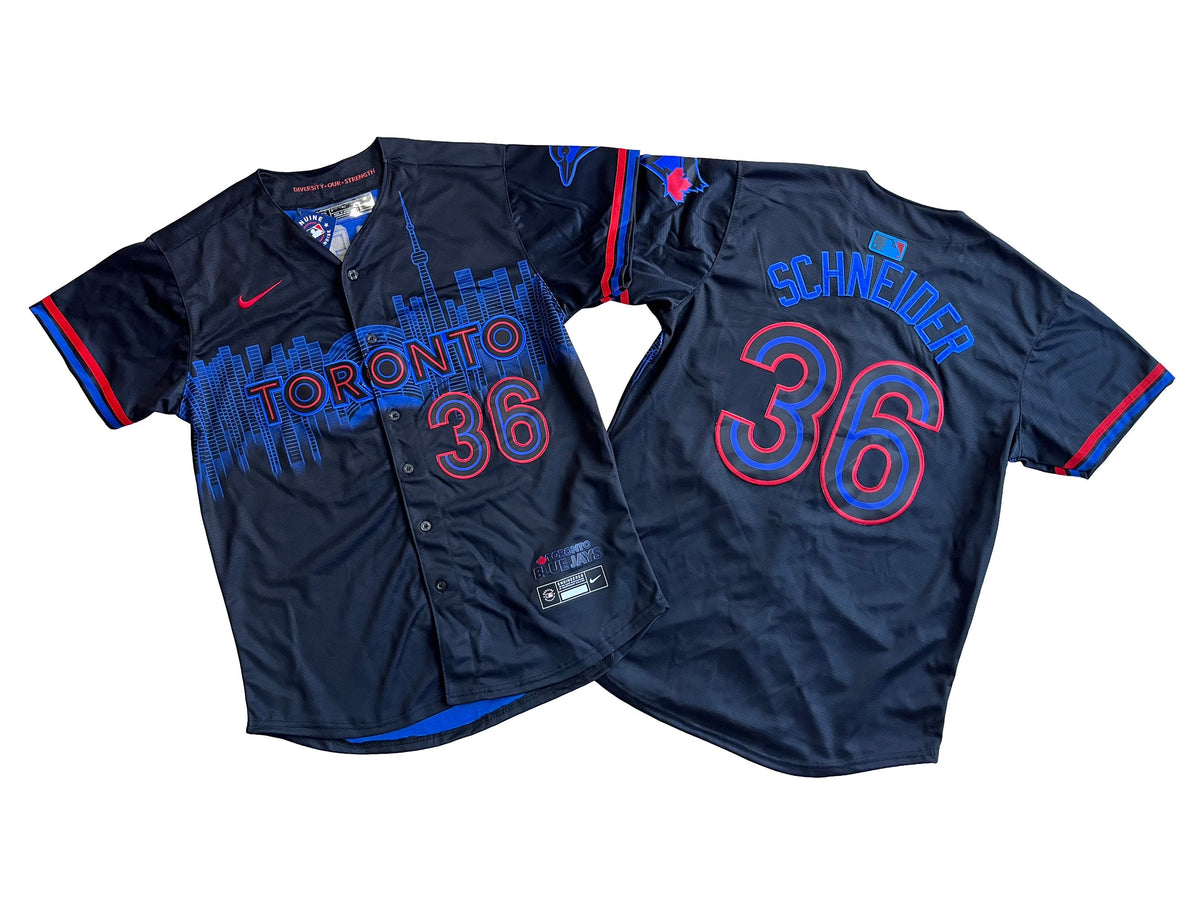 TORONTO BLUE JAYS DAVIS SCHNEIDER BLUE JERSEY