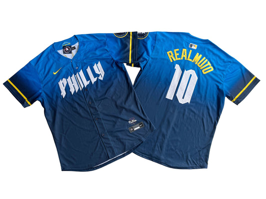 PHILADELPHIA PHILLIES J.T REALMUTO BLUE JERSEY
