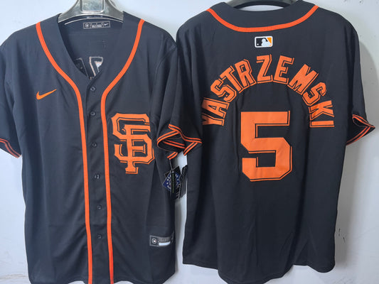 SAN FRANCISCO GIANTS MIKE YASTRZEMSKI BLACK JERSEY