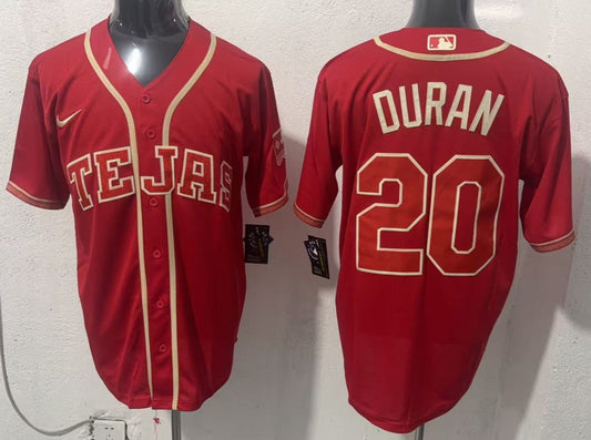 Ezequiel Durán Tejas Rangers Baseball Jersey